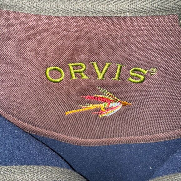 Orvis Mens 1/4 Zip Pullover Leather Elbow Patches XL Blue Long Sleeve - Picture 5 of 6